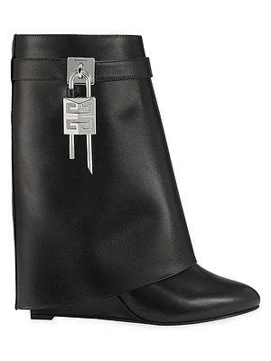 Shark Lock Ankle Boots Leather