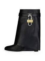 Shark Lock Ankle Boots Leather