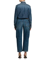 Denim Cargo Jumpsuit