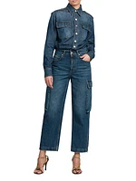 Denim Cargo Jumpsuit