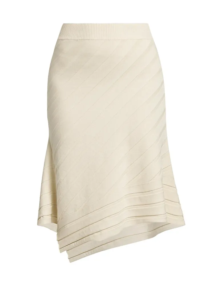 Rib-Knit Handkerchief Midi-Skirt