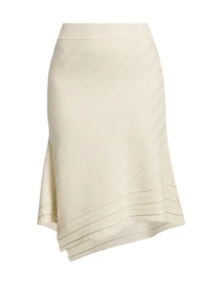 Rib-Knit Handkerchief Midi-Skirt