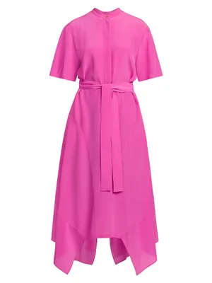 Belted Silk Shirtdress