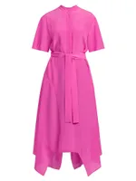 Belted Silk Shirtdress