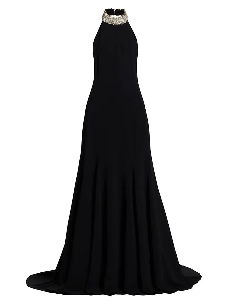 Embellished Neck Sleeveless Gown