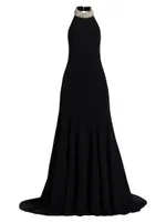 Embellished Neck Sleeveless Gown