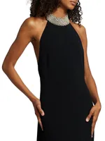 Embellished Neck Sleeveless Gown