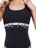 Logo Waist One-Piece Swimsuit