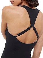 Logo Waist One-Piece Swimsuit