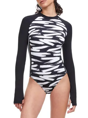 Long-Sleeve One-Piece Swimsuit