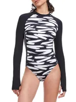 Long-Sleeve One-Piece Swimsuit