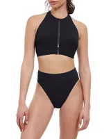 Zip-Front Bikini Top