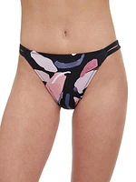 Printed Mid-Rise Bikini Bottom