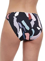 Printed Mid-Rise Bikini Bottom