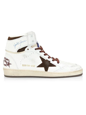 Sky Star And Spur Nylon Suede Star High-Top Sneakers