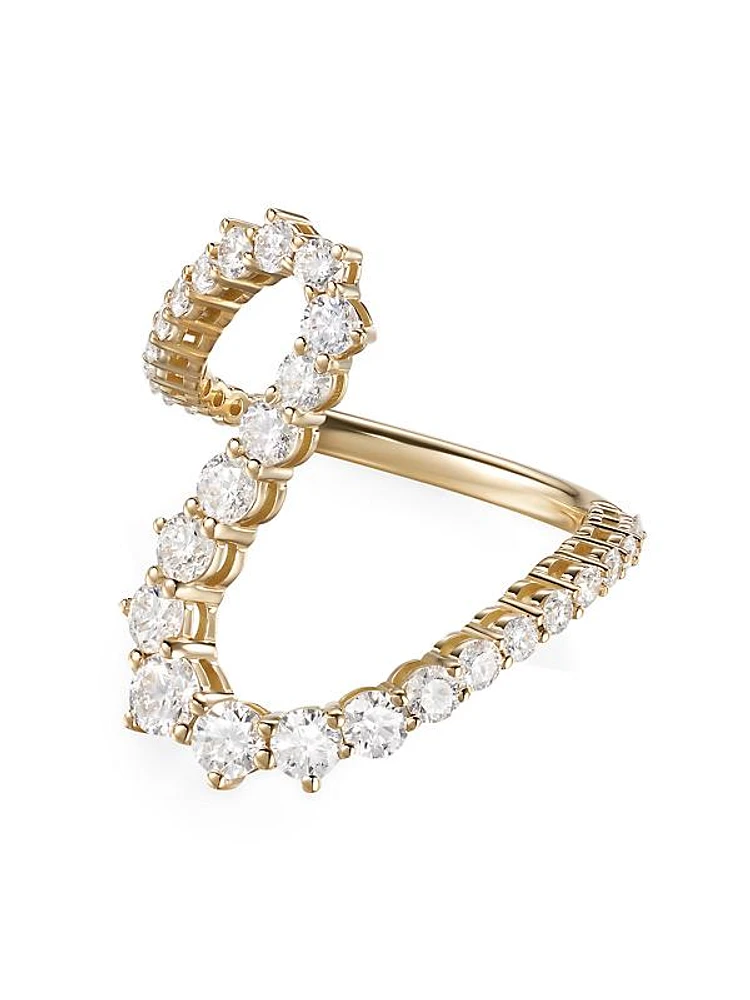 Hannah 18K Yellow Gold & 1.7 TCW Diamond Curved Ring