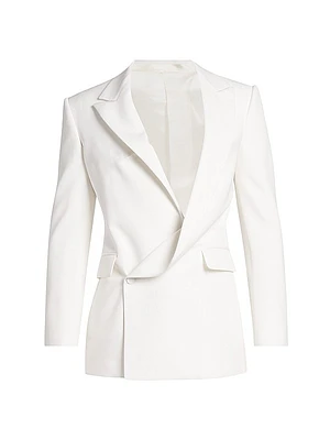 Draped Wool Blazer