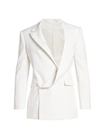 Draped Wool Blazer