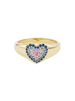 Ombre 18K Yellow Gold & Sapphire Heart Ring