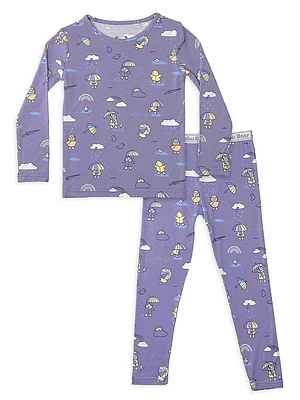 Baby Girl's & Little Rainbow Bear Pajama Set