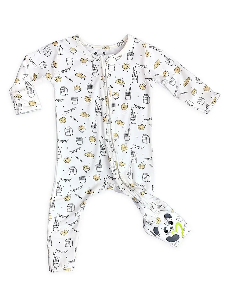 Baby's & Little Kid's Milk And Cookies Print Convertible Footie