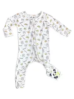 Baby's & Little Kid's Milk And Cookies Print Convertible Footie