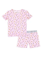 Baby Girl's, Little Girl's & Girl's Milk & Cookies T-Shirt & Shorts Set