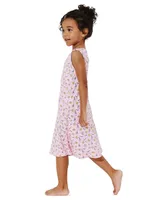 Little Girl's & Cookies And Milk Print Sleeveless Nightgown