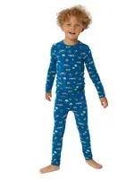 Baby Boy's, Little Boy's & Monaco Blue Long-Sleeve Shirt Pants Pajama Set