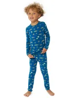 Baby Boy's, Little Boy's & Monaco Blue Long-Sleeve Shirt Pants Pajama Set