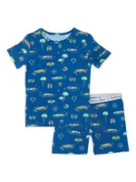 Baby Boy's, Little Boy's & 2-Piece Racecar Print Pajama Shorts Set