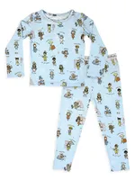 Baby Girl's & Little Goodnight World Long-Sleeve Shirt Pants Pajama Set