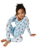 Baby Girl's & Little Goodnight World Long-Sleeve Shirt Pants Pajama Set