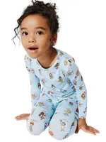 Baby Girl's & Little Goodnight World Long-Sleeve Shirt Pants Pajama Set