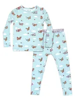 Baby Boy's & Little Vintage Airplanes Long-Sleeve Shirt Pants Pajama Set