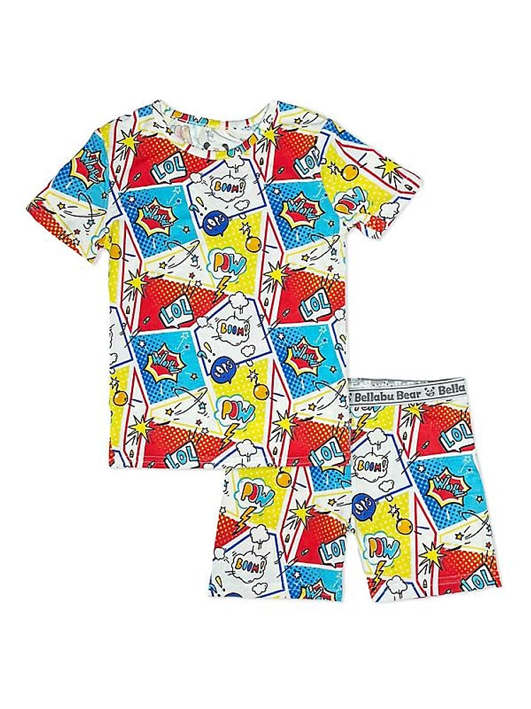 Baby Boy's, Little Boy's & Boy's Comic Hero T-Shirt & Shorts Pajama Set