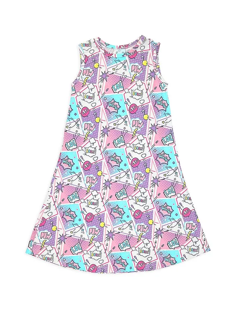 Baby Girl's & Little Comic Sleeveless Dress