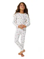 Baby Girl's & Little Mermaid Long-Sleeve Shirt Pants Pajama Set