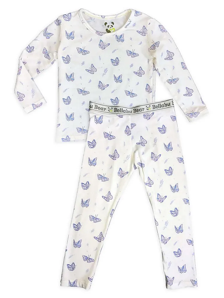 Baby Girl's & Little Butterfly Print Pajamas Set