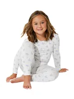 Baby Girl's & Little Butterfly Print Pajamas Set