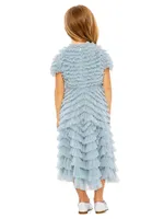 Little Girl's & Ruffle Tiered Short-Sleeve A-Line Dress