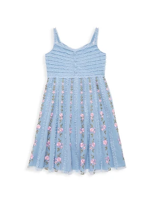 Little Girl's & Ruffle Floral Mini Dress