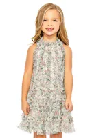 Little Girl's & Floral Mesh A-Line Dress