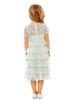 Little Girl's & High-Neck Embroidered Mini Dress