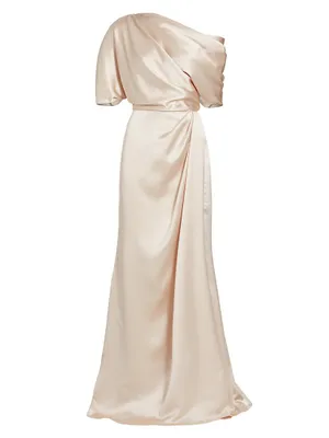 Draped Off-The-Shoulder Gown