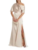 Draped Off-The-Shoulder Gown