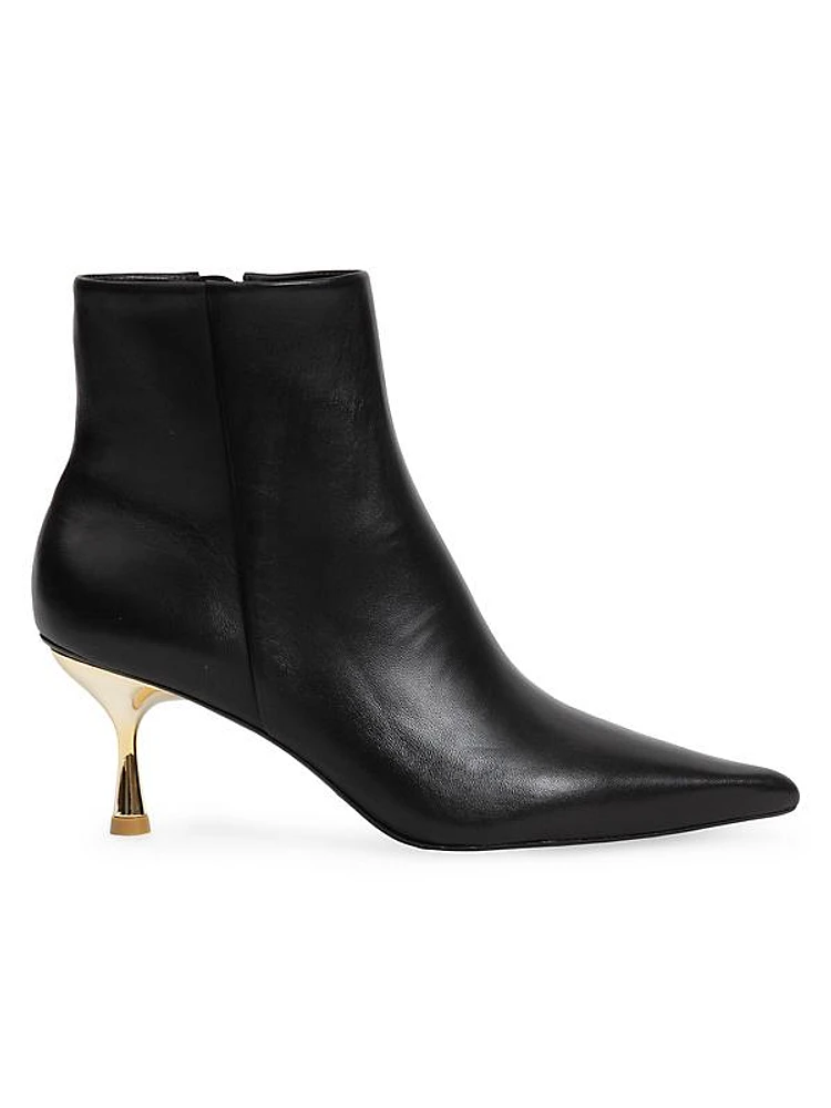 Saanvi 65MM Leather Sculptural Ankle Boots