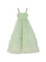 Little Girl's & Girl's Tulle Ruffle Dress