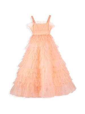 Little Girl's & Girl's Tulle Ruffle Dress