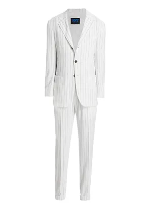 Pinstriped Cotton-Blend Three-Button Suit